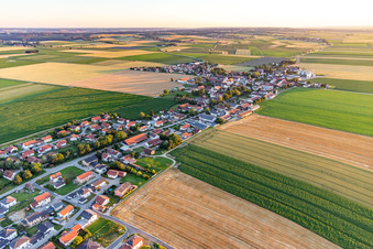 Main street from the northeast in Buchhofen in the state Bavaria, Germany