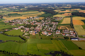 Aerial view of Gerzen in the state Bavaria, Germany