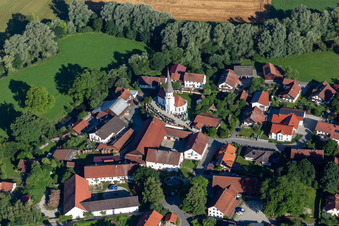Aerial view of Saint Rupert in the district Leberskirchen in Schalkham in the state Bavaria, Germany