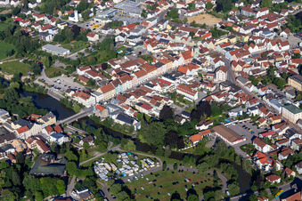 Town Square in Vilsbiburg in the state Bavaria, Germany