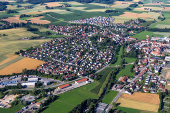 Aerial photograpy of Geisenhausen in the state Bavaria, Germany
