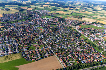 View from the north in Geisenhausen in the state Bavaria, Germany