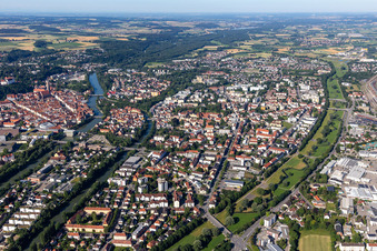 Oblique view of Landshut in the state Bavaria, Germany