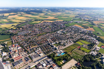 Aerial view of Ergolding in the state Bavaria, Germany