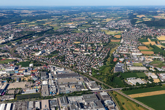 Landshut in the state Bavaria, Germany from above