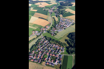 Aerial view of District Unterglaim in Ergolding in the state Bavaria, Germany