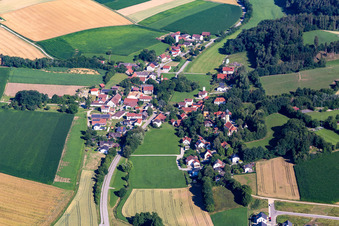 Aerial view of District Oberglaim in Ergolding in the state Bavaria, Germany