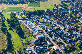 Aerial view of Salching in the state Bavaria, Germany
