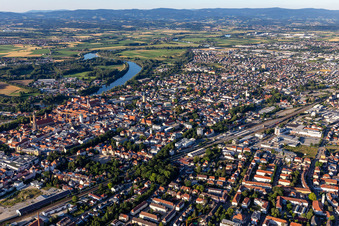 Aerial photograpy of Straubing in the state Bavaria, Germany