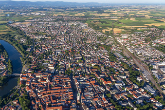 Straubing in the state Bavaria, Germany from above