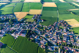 Village view from the southwest in the district Oberzeitldorn in Kirchroth in the state Bavaria, Germany