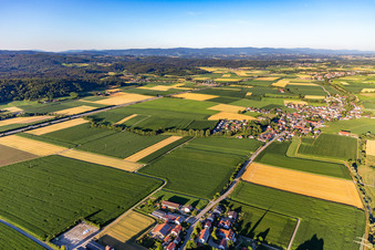 Aerial view of District Oberzeitldorn in Kirchroth in the state Bavaria, Germany