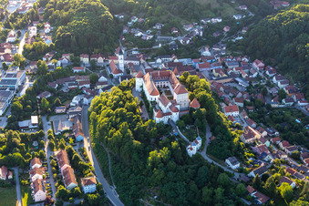 Aerial view of Pro Seniore Schloss Wörth in the district Hungersdorf in Wörth an der Donau in the state Bavaria, Germany