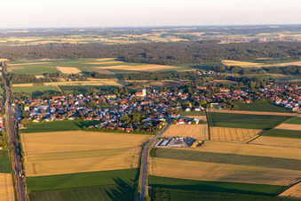 Aerial view of Sünching in the state Bavaria, Germany