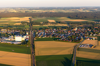 Aerial photograpy of Sünching in the state Bavaria, Germany