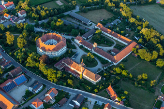 Aerial photograpy of Castle Sünching in Sünching in the state Bavaria, Germany