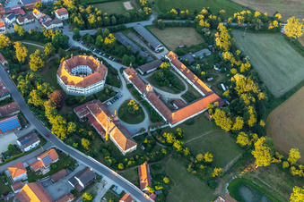 Castle Sünching in Sünching in the state Bavaria, Germany out of the air