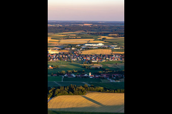 Aerial view of Geiselhöring in the state Bavaria, Germany