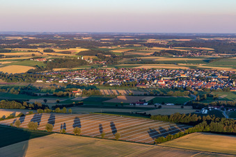 Geiselhöring in the state Bavaria, Germany from above