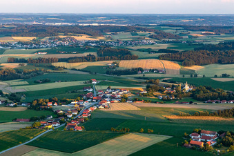 Village view from the north in the district Martinsbuch in Mengkofen in the state Bavaria, Germany