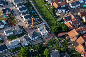 Aerial photograpy of New development area Im Sandblatt in Hatzenbühl in the state Rhineland-Palatinate, Germany