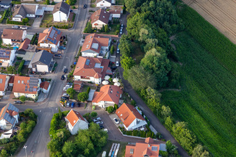 Oblique view of Gehrlein's Restaurant Hardtwald in the district Hardtwald in Neupotz in the state Rhineland-Palatinate, Germany