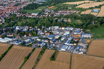 Industrial Park SW in the district Liedolsheim in Dettenheim in the state Baden-Wuerttemberg, Germany
