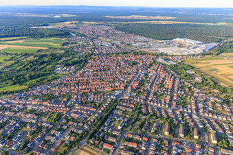 Aerial view of District Graben in Graben-Neudorf in the state Baden-Wuerttemberg, Germany