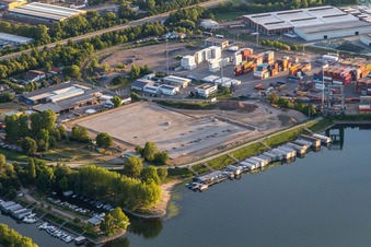 DP World Germersheim GmbH & Co. KG at the Rhine port Germersheim in Germersheim in the state Rhineland-Palatinate, Germany