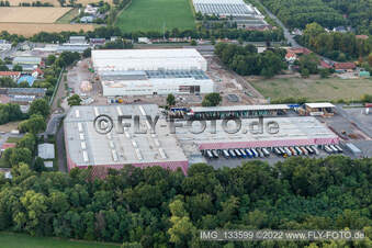 Expansion of the new Hornbach central warehouse in the district Dreihof in Essingen in the state Rhineland-Palatinate, Germany