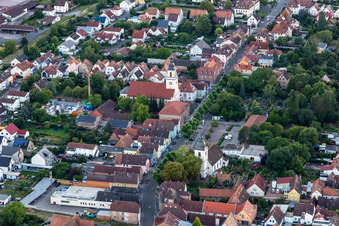 Bird's eye view of District Queichheim in Landau in der Pfalz in the state Rhineland-Palatinate, Germany