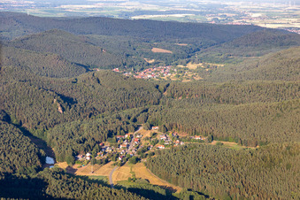 District Lauterschwan in Erlenbach bei Dahn in the state Rhineland-Palatinate, Germany out of the air