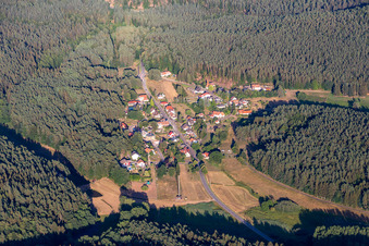District Lauterschwan in Erlenbach bei Dahn in the state Rhineland-Palatinate, Germany seen from above