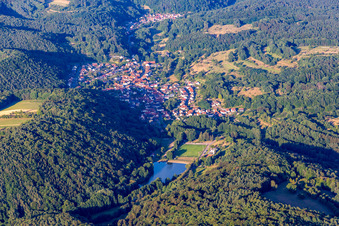 SV Silz behind Lake Silz in Silz in the state Rhineland-Palatinate, Germany