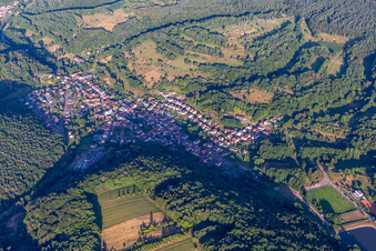 Aerial photograpy of Silz in the state Rhineland-Palatinate, Germany