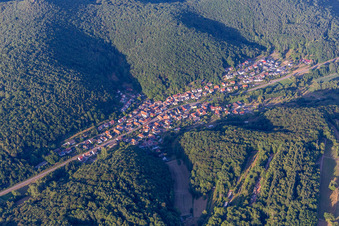 Aerial view of Waldrohrbach in the state Rhineland-Palatinate, Germany