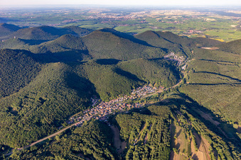 Aerial photograpy of Waldrohrbach in the state Rhineland-Palatinate, Germany
