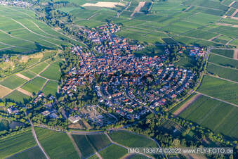 Aerial photograpy of Ilbesheim bei Landau in the state Rhineland-Palatinate, Germany