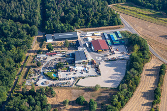 Aerial view of Palatinum Landscape and Garden Design in Hagenbach in the state Rhineland-Palatinate, Germany
