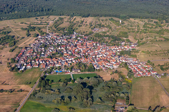 Aerial photograpy of District Büchelberg in Wörth am Rhein in the state Rhineland-Palatinate, Germany