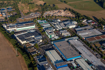 Landau Ost industrial area with RONAL and Rose Druck in Landau in der Pfalz in the state Rhineland-Palatinate, Germany