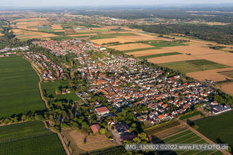 District Niederhochstadt in Hochstadt in the state Rhineland-Palatinate, Germany seen from a drone