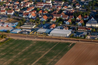 Aerial photograpy of Haßloch in the state Rhineland-Palatinate, Germany