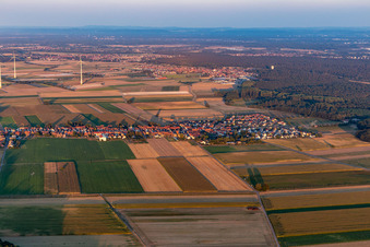 District Hayna in Herxheim bei Landau in the state Rhineland-Palatinate, Germany seen from above