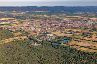 Haßloch in the state Rhineland-Palatinate, Germany from above