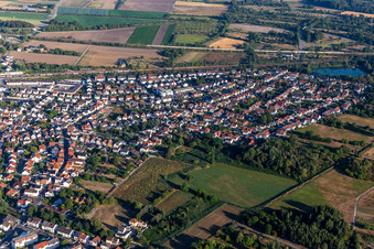 Aerial photograpy of Schifferstadt in the state Rhineland-Palatinate, Germany