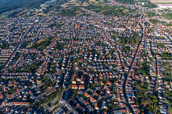 Schifferstadt in the state Rhineland-Palatinate, Germany seen from above