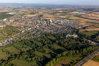 Aerial view of Limburgerhof in the state Rhineland-Palatinate, Germany