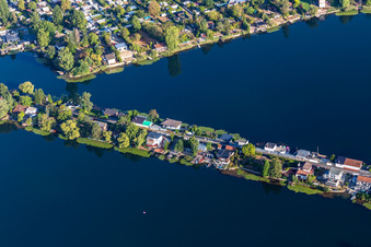Aerial view of Blue Adriatic recreation area, Mittelweg in Altrip in the state Rhineland-Palatinate, Germany
