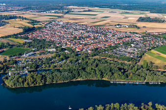 Aerial view of Otterstadt in the state Rhineland-Palatinate, Germany